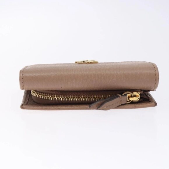 GUCCI GG Marmont Trifold Wallet Leather Beige Gold - Picture 5 of 15